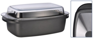 Haushalt International Bratentopf Brattopf, Bräter, Backofentopf, Bräter und Deckel bis 180°C backofenfest