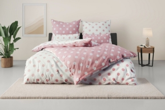 my home Wendebettwäsche Dots, Polycotton recycelt, 2 teilig, ab Größe 135x200 cm, aus recyceltem Material, Bettwäsche mit Punkten