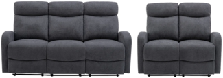 Vente-unique - Couchgarnitur Relax 3+2 - Stoff - Grau - EVELYN