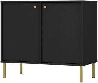 Selsey 'Oktio' Sideboard 2-türig, schwarz-graphit, ca. 74 x 84 x 41 cm