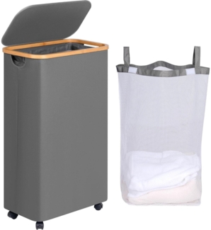 efluky 75L Wäschekorb mit Rollen und