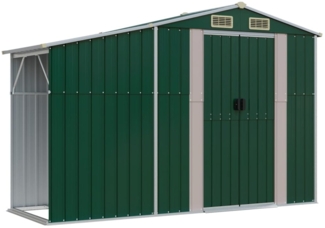 vidaXL Gerätehaus Grün 277x93x179 cm Verzinkter Stahl 364514