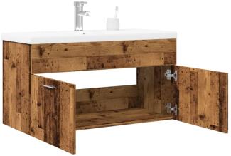 vidaXL Waschbeckenunterschrank mit Einbaubecken Altholz-Optik 3328585