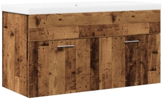 vidaXL Waschbeckenunterschrank mit Einbaubecken Altholz-Optik 3328585