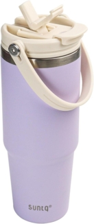 SUNTQ 30oz Tumbler mit Griff Flip Stroh Isoliert Edelstahlbecher 2-in-1-Deckel