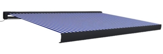 vidaXL Motorisierte Kassetten-Markise 350x250 cm Blau und Weiß 3052686