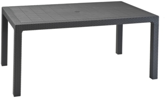Dmora Gartentisch Pickering, Picknickbasis, Garten-Esstisch, Mehrzweck-Außenbank, 95x161 h75 cm, Anthrazit