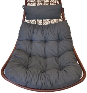 Rattani Sitzkissen Polster, Kissen für Rattan Hängeschaukel, Gartenschaukel, Material Uni Living anthrazit