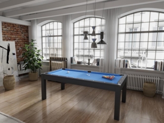 Vente-unique - Multifunktionstisch Billard & Tischtennis - 182 x 102 x 80 cm - Schwarz - SOUSA