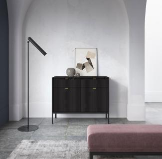 Kommode Nova Sideboard 104cm schwarz 2-türig MDF