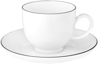 Seltmann Weiden Lido Black Line Kaffeetasse mit Untertasse 220 ml