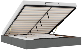 vidaXL Ottoman-Bett ohne Matratze Dunkelgrau 200x200 cm Stoff 3310904