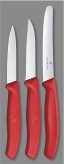 Victorinox Swiss Classic Gemüsemesser-Set, 3-tlg, Gemüsemesser Wellenschliff 8 cm, Gemüsemesser 8 cm, Tomatenmesser 11 cm