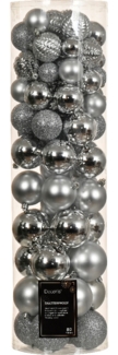 Weihnachtskugel-Set AVA D 8 cm silber