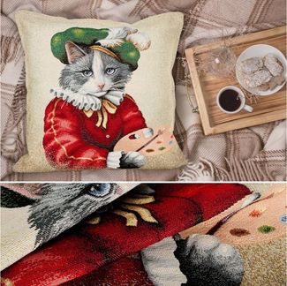 ANRO Dekokissen Kissenhülle MIT oder OHNE Füllung Kissenbezug Zierkissen, Kissenüberzug ohne Füllung Gobelin 45x45cm Maler bunt