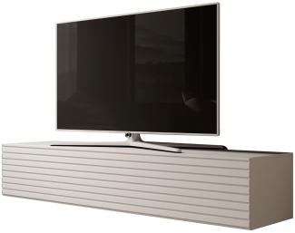 Furnix TV-Schrank Lowboard ZALVO 160 cm Fernsehschrank stehend/hängend Lamellen Design 3 geschlossene Fächer, Design & Funktionalität