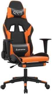 vidaXL Gaming-Stuhl mit Fußstütze Schwarz und Orange Kunstleder 3143705