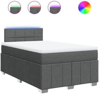 vidaXL Boxspringbett mit Matratze Dunkelgrau 120x200 cm Stoff 3289336