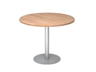 Besprechungstisch STF10 100cm Ø rund Nussbaum Gestellfarbe: Silber