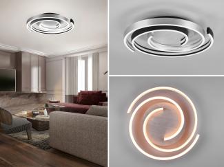 LED Deckenleuchte CAYA flach dimmbar Lichtfarbe einstellbar Silber, Ø 50cm