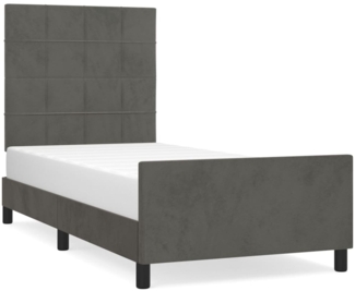 Bettgestell mit Kopfteil Samt Dunkelgrau 90x200 cm