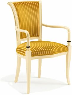 Casa Padrino Luxus Barock Esszimmer Stuhl mit Armlehnen Gold / Creme / Schwarz - Made in Italy