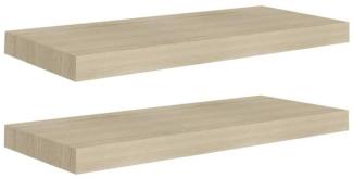 vidaXL Schwebende Wandregale 2 Stk. Eichefarben 60x23,5x3,8cm MDF 323875