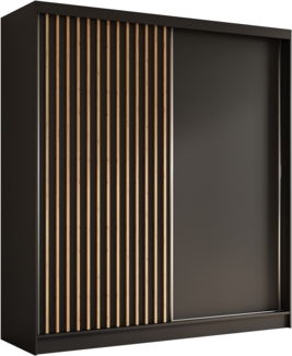 AX LIVING Cabinio Schwebetürenschrank Schwarz Artisan Eiche 200 cm