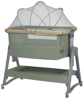 Kikka boo Beistellbett Nanna 2 Matratze Schaukelstäbe Moskitonetz Räder Korb grün