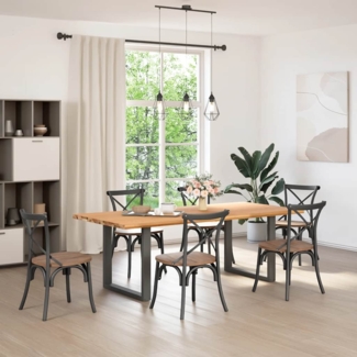 vidaXL Esstisch Hellbraun 220x100x74 cm Massivholz Eiche Rechteckig 3304632