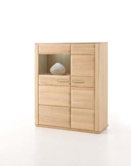 Kleines Highboard Sena - Eiche Bianco massiv - rechts