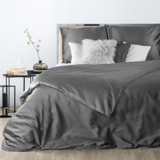 Eurofirany Bettwäsche Bettwäschegarnitur Ehebett mit Seidenglanz Makosatin Satinbaumwolle, Baumwolle, Hochwertige Bettwäsche, klassisch, musterlos