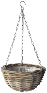 Van der Leeden Pflanzkübel Hängeampel Rattan Grau Ø 40 cm (1 St)