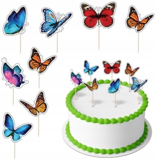 Festivalartikel Tortenstecker Schmetterlinge Topper Set 8 Stk Geburstag Torten Deko Kuchen Junge