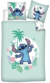 Lilo & Stitch 2-teiliges Set Bettwäsche-Set aus Baumwolle – 140x200 cm Bettbezug & 65x65 cm Kissenbezug