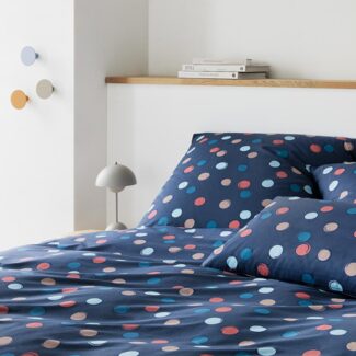 elegante Mako-Batist Bettwäsche Float dunkelblau | 155x220 cm + 80x80 cm