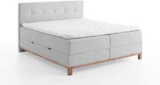 Boxspringbett >Catania< Liegefläche 160x200cm, hellgrau, Stellmaß: 162x116x211cm (BxHxT)