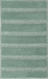 Badematte MONROVIA, 60 x 100 cm, Mint, Gestreift, Höhe 23 mm, rutschhemmend beschichtet, fußbodenheizungsgeeignet, Polyester, rechteckig