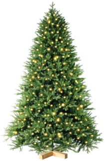 Salcar Künstlicher Weihnachtsbaum mit LED-Beleuchtung Tannenbaum Künstlich mit Licht mit Echtholzständer, Fichte, 180 cm, 450 LEDs, 1284 Spitzen – zauberhafte Weihnachtsbeleuchtung