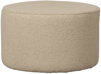 Hocker Sara aus Teddystoff Sand, Ø 60 cm