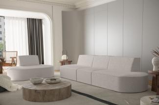 Sofaset Designersofa Set 3-1 MILOT in Stoff Ascot Bukla Beige