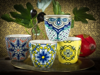 CreaTable Becher Aladin bunt Becher 4-tlg, Steinzeug
