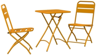 vidaXL Bistrogarnitur 3 pcs Senfgelb Stahl 42002951