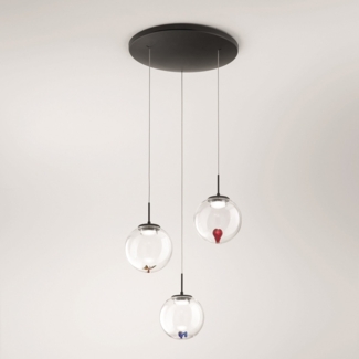 Fabas Luce 3770-47-373 LED Pendelleuchte Ariel mit Figuren transparent 3 Step Dim