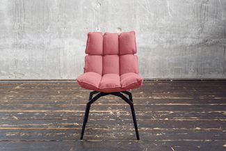 KAWOLA Esszimmerstuhl BARO Drehstuhl Stoff rosa 86 x 65 x 54 cm
