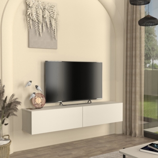 TV-Lowboard hängend Nolven 160 x 32 x 30 cm Graubeige [en. casa]