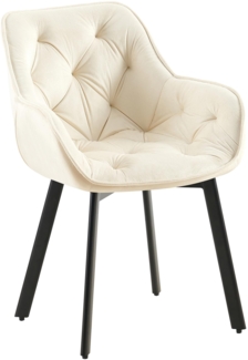 Esszimmerstuhl VOVER - Samt Creme 57 x 62 x 84 cm | Essstühle Esszimmerstühle Küchenstühle Wohnzimmerstühle