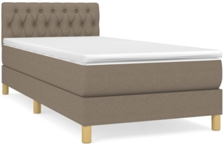 vidaXL Boxspringbett mit Matratze Taupe 80x200 cm Stoff 3140813