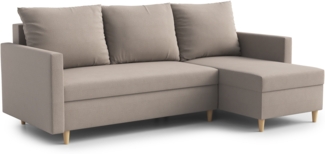 AX LIVING Walston 3-Sitzer Couch mit Schlaffunktion – Ecksofa 224cm Beige