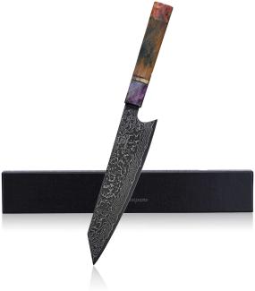 Damast Gyuto Küchenmesser aus 67 Lagen Damaszener Stahl mit japanischem VG10 Stahlkern